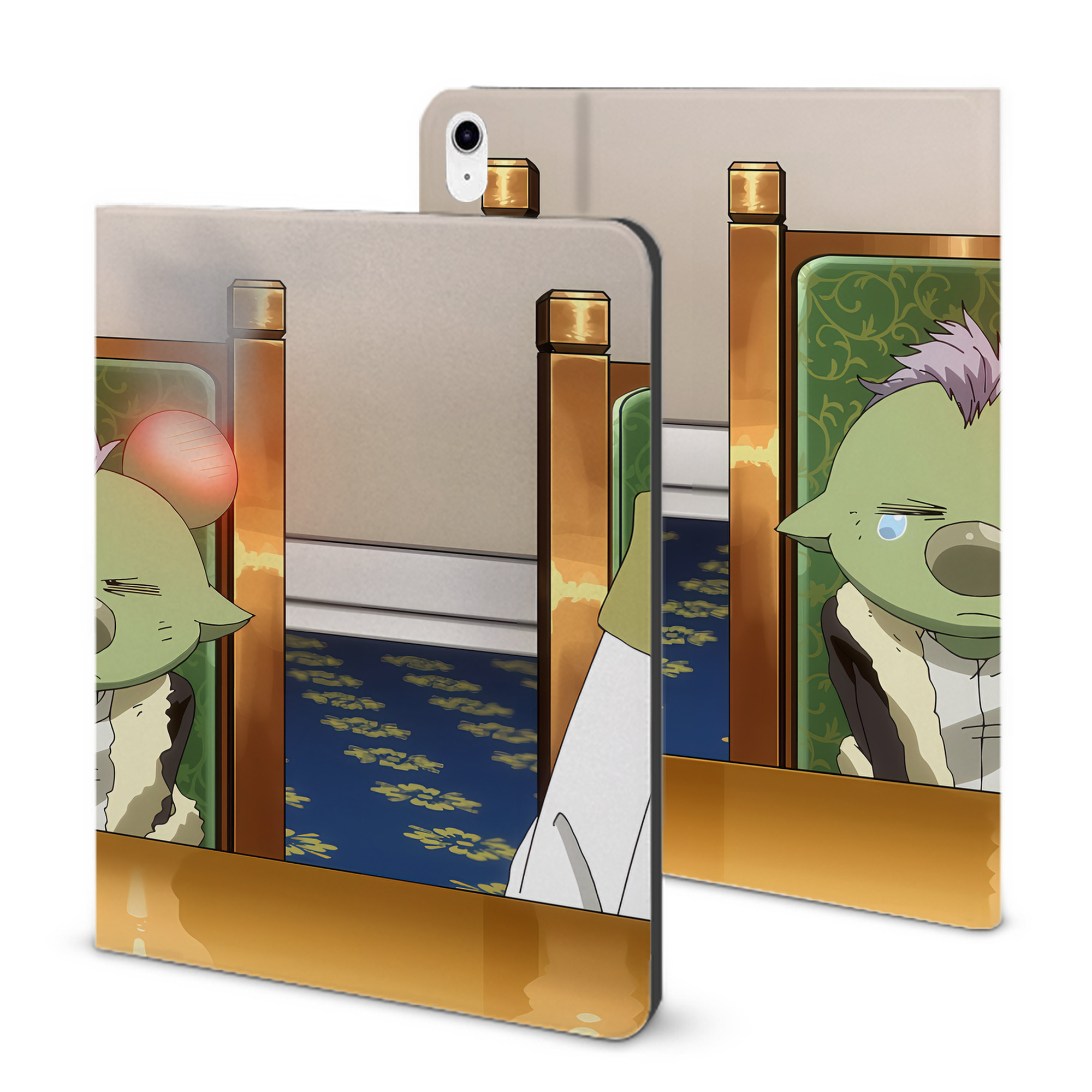 （画像用） 転スラ Regarding Reincarnated to Slime IPad ケース ブック型 PUレザー TPU 耐衝撃 軽量 薄型 ペン収納なし 全面保護 IPad 各モデル対応